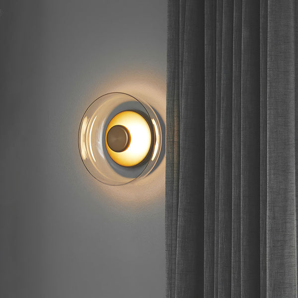 Modern Glass Dome LED Wall Light Flush Sconce