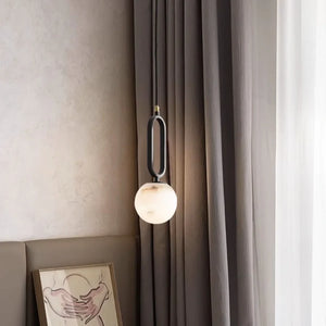 Modern Oval Alabaster Globe Pendant Light Hanging Lamp