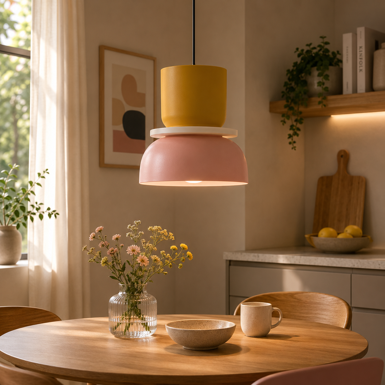 Rainbow Art Colorful Pendant Light Modern Acrylic Hanging Lamp