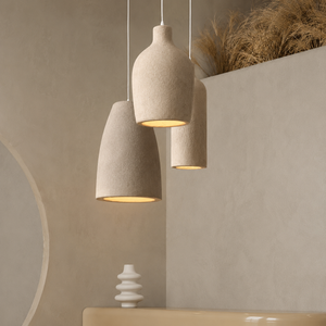 Nyra Wabi Sabi Resin Pendant Light Japandi Stone Hanging Lamp