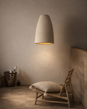 Nyra Wabi Sabi Resin Pendant Light Japandi Stone Hanging Lamp