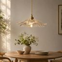 Japanese Glass Lotus Leaf Pendant Light Wabi Sabi Lamp