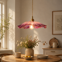 Japanese Glass Lotus Leaf Pendant Light Wabi Sabi Lamp