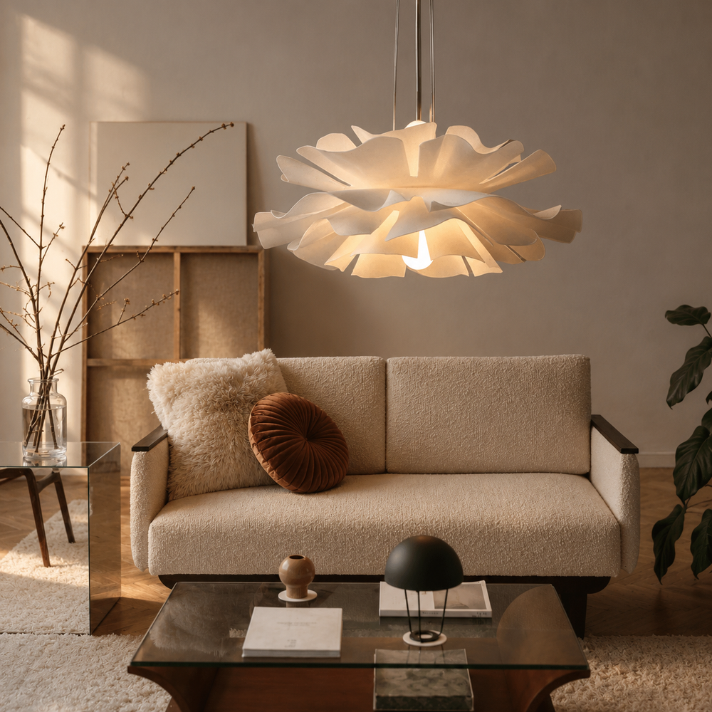 Cloud Flower Pendant Light Modern Floral Petal Hanging Lamp