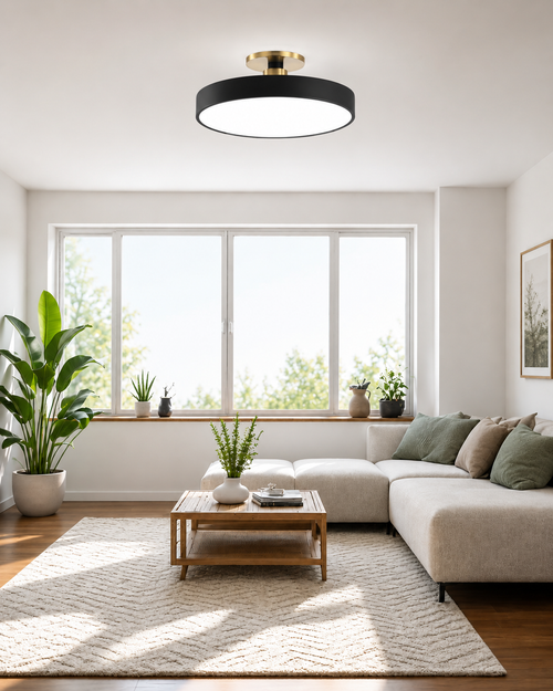 Le Cercle Elegant Semi Flush Mount Ceiling Light Modern Drum Lamp