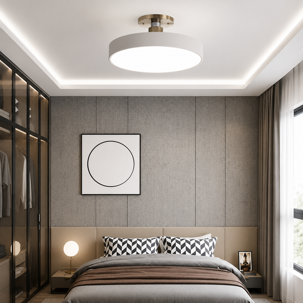 Le Cercle Elegant Semi Flush Mount Ceiling Light Modern Drum Lamp