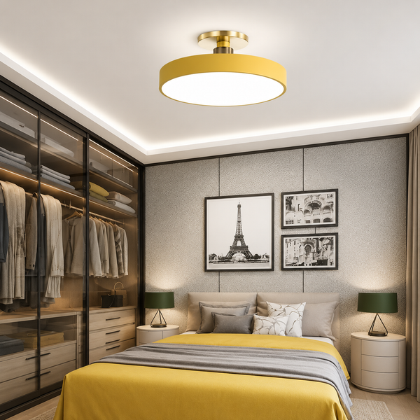 Le Cercle Elegant Semi Flush Mount Ceiling Light Modern Drum Lamp