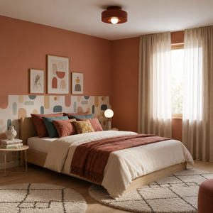 Modern Resin Flush Mount Ceiling Light Retro Cylinder Lamp