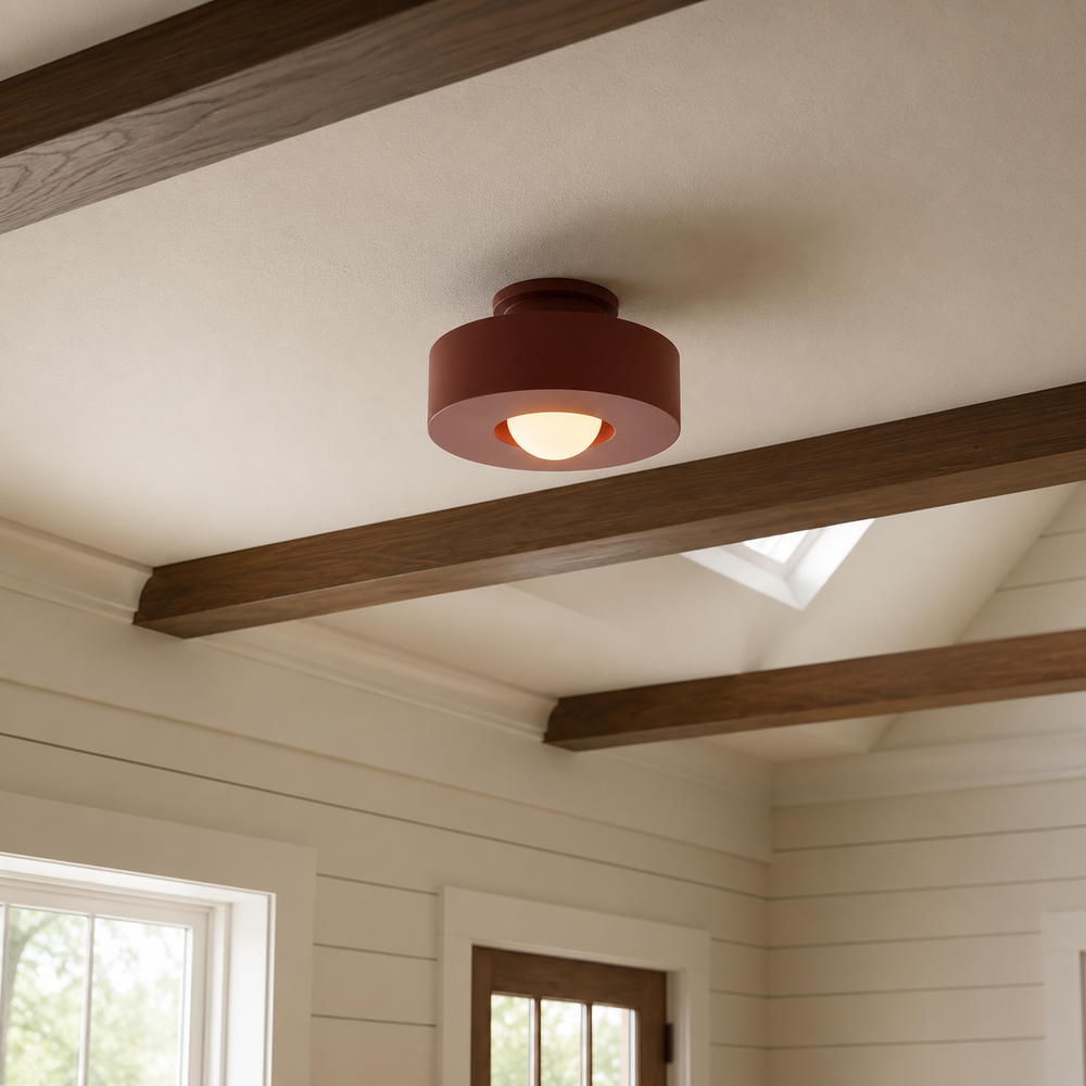 Modern Resin Flush Mount Ceiling Light Retro Cylinder Lamp