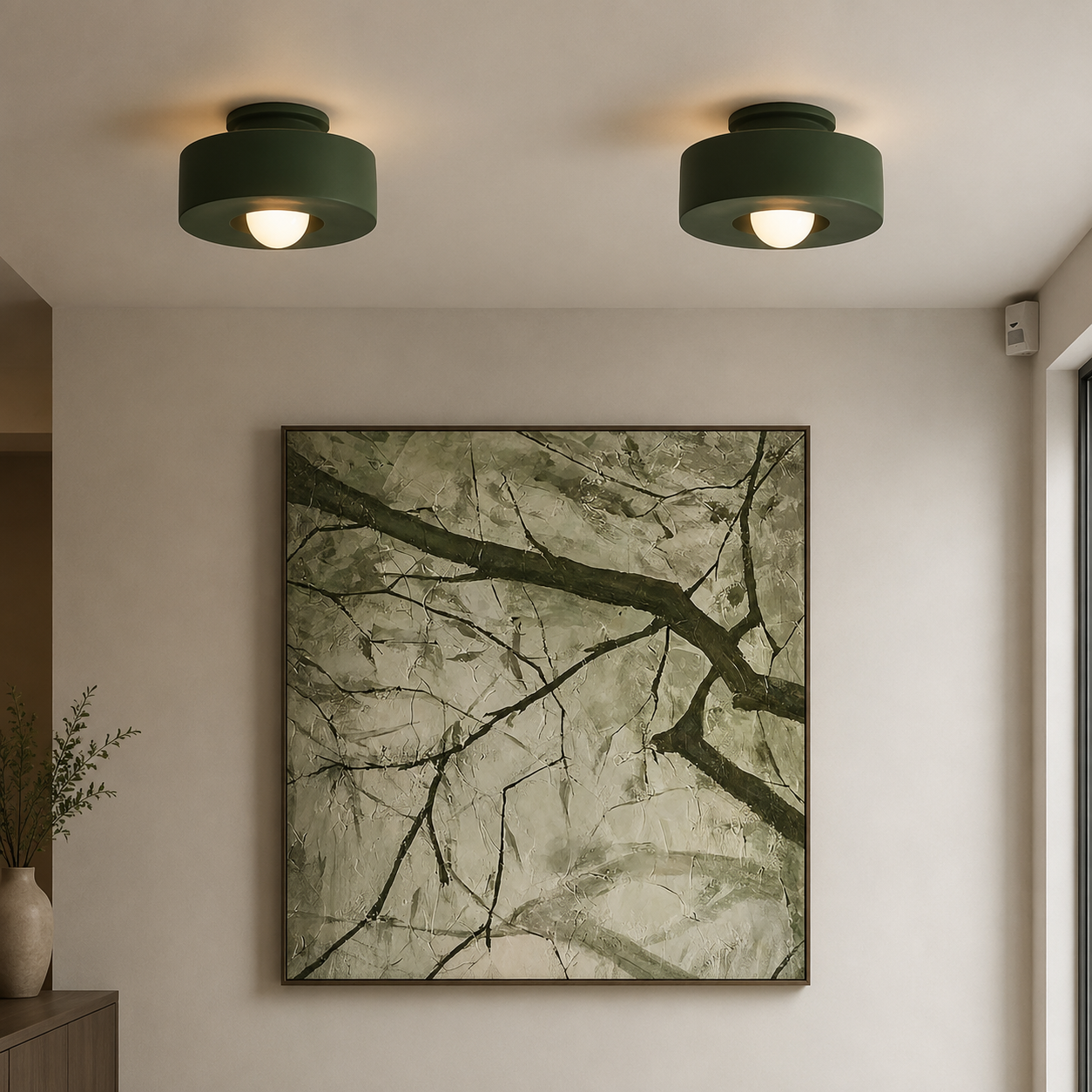 Modern Resin Flush Mount Ceiling Light Retro Cylinder Lamp
