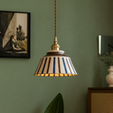 Hand Painted Ceramic Pendant Light Vintage Floral Hanging Lamp