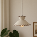 Hand Painted Ceramic Pendant Light Vintage Floral Hanging Lamp
