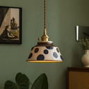 Hand Painted Ceramic Pendant Light Vintage Floral Hanging Lamp