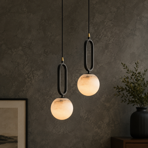 Modern Oval Alabaster Globe Pendant Light Hanging Lamp