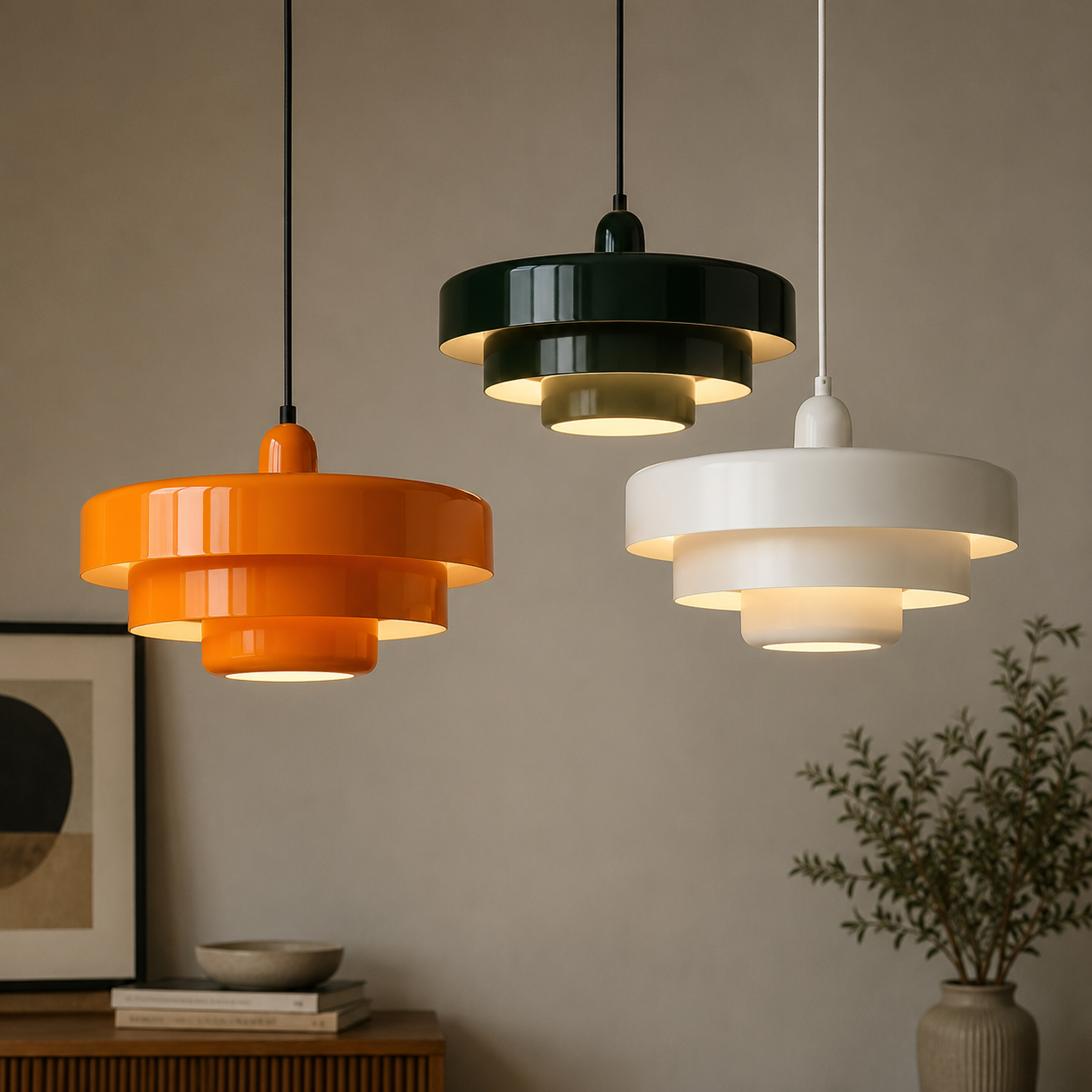 Retro Tiered Metal Pendant Light Bauhaus Pendant Lamp