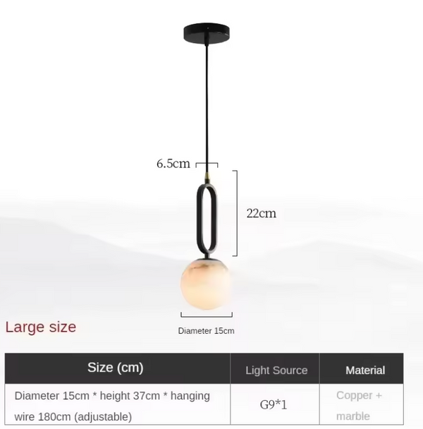 Hulda - Real Natural Marble Pendant Light 5