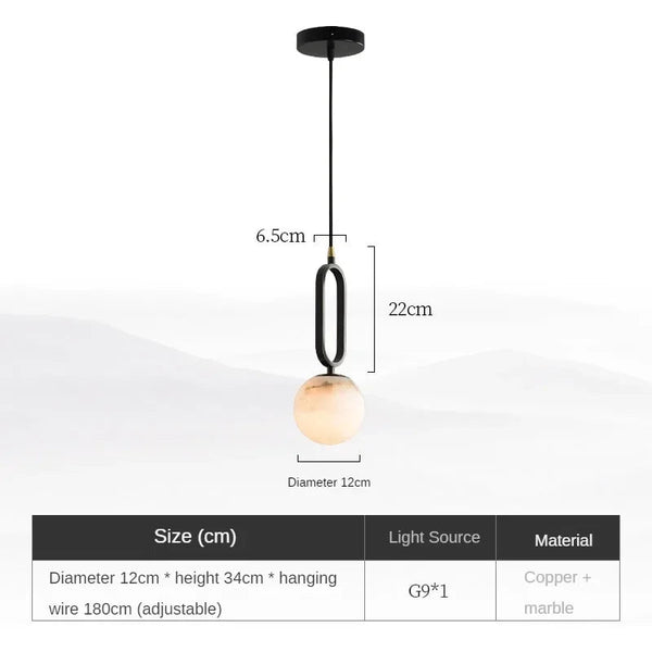 Hulda - Real Natural Marble Pendant Light 6