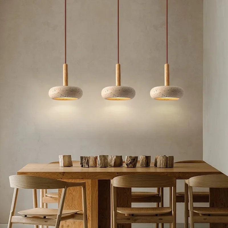 Moorgate Japanese Stone Wood Chandelier 4