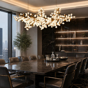 Golden Grape Vine Chandelier Gold Frosted Glass Branch Light