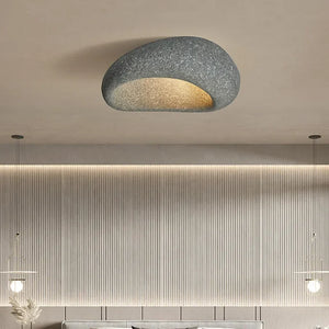 Nyra Wabi Sabi Stone Ceiling Light Japandi Flush Mount Lamp