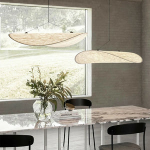 Nordic Vertigo Leaf Pendant Light Fabric Silk Hanging Lamp