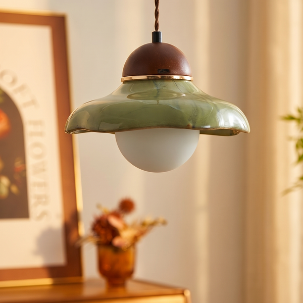 Vanja – Green Ceramic Pendant Light 1