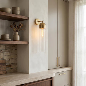 Modern Glass Cylinder Wall Light Sconce Lamp