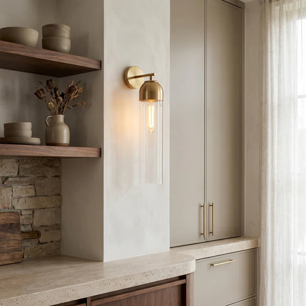 Modern Glass Cylinder Wall Light Sconce Lamp